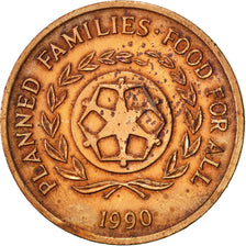 Coin, Tonga, King Taufa'ahau Tupou IV, 2 Seniti, 1990, EF(40-45), Bronze, KM:67