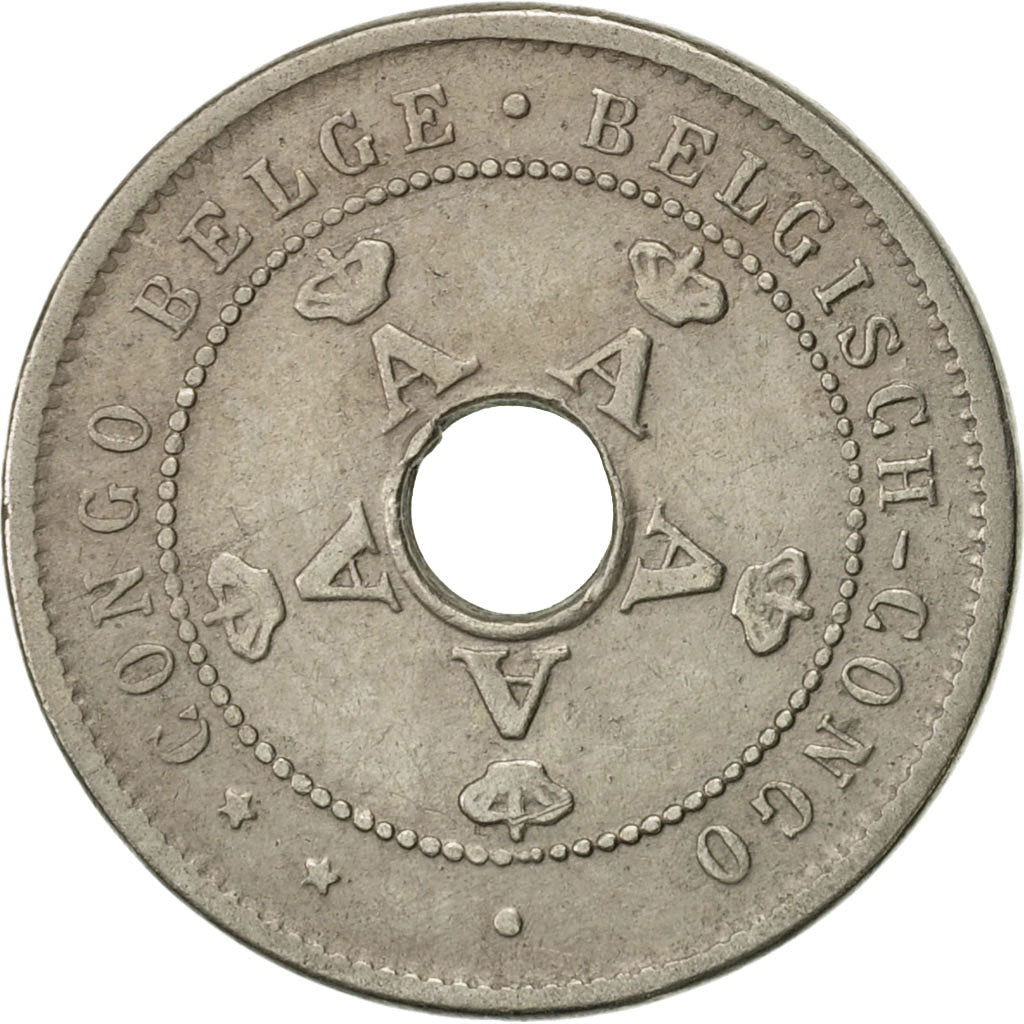 Congo belga, 5 Centimes, 1920, MBC+, Cobre - níquel, KM:17