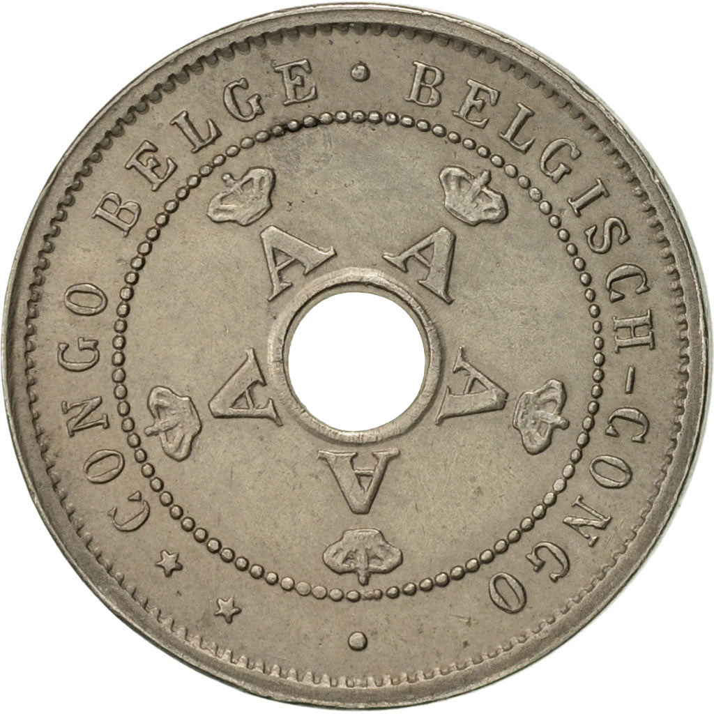 Congo belga, 5 Centimes, 1928, MBC+, Cobre - níquel, KM:17