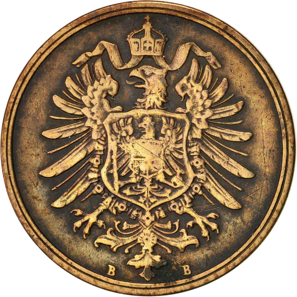 Coin, GERMANY - EMPIRE, Wilhelm I, 2 Pfennig, 1876, Vienne, EF(40-45), Copper