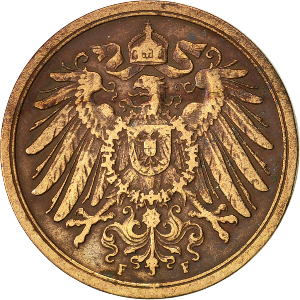 Coin, GERMANY - EMPIRE, Wilhelm II, 2 Pfennig, 1906, Stuttgart, EF(40-45)