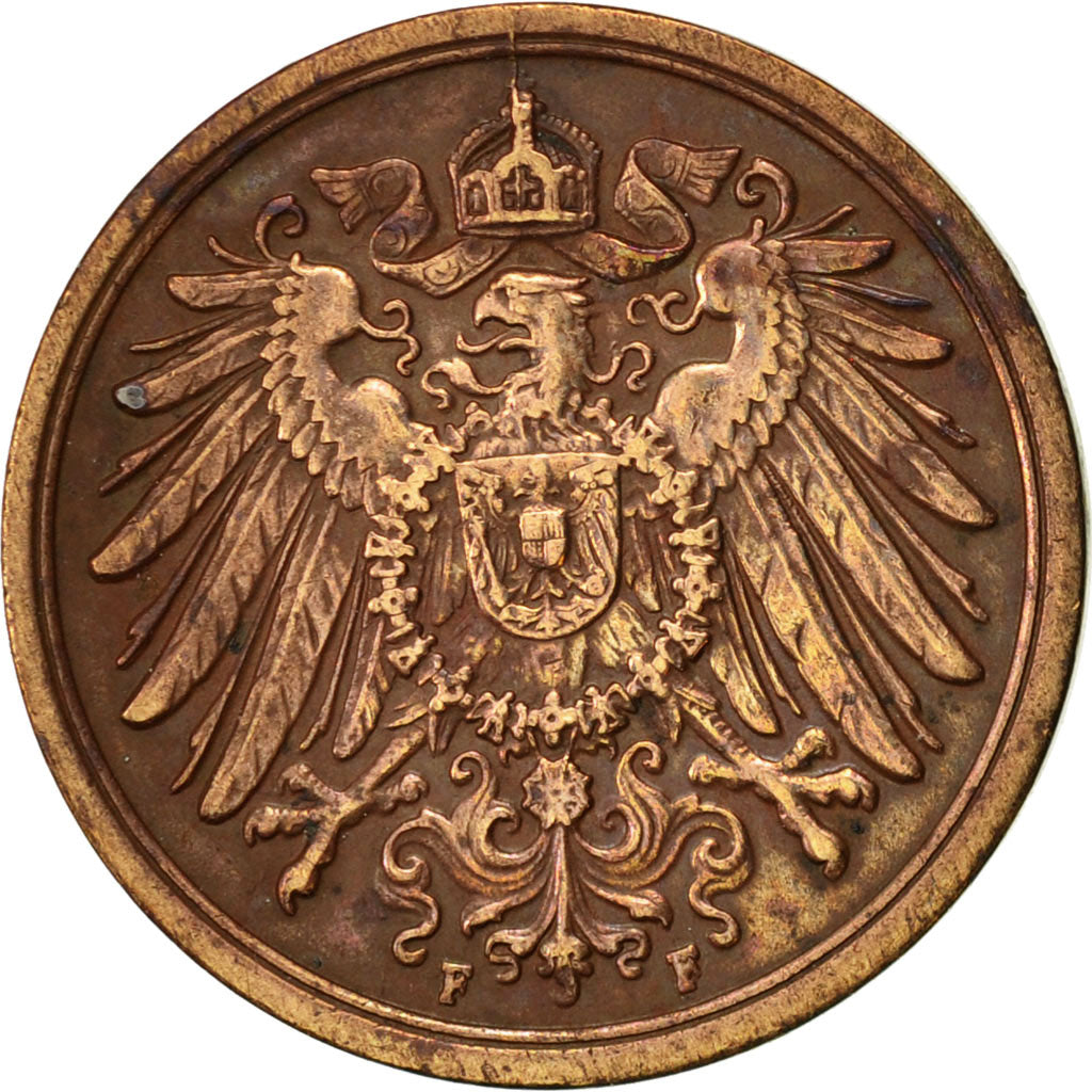 Coin, GERMANY - EMPIRE, Wilhelm II, 2 Pfennig, 1915, Stuttgart, EF(40-45)