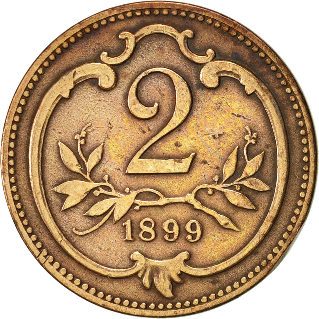 Monnaie, Autriche, Franz Joseph I, 2 Heller, 1899, TTB, Bronze, KM:2801