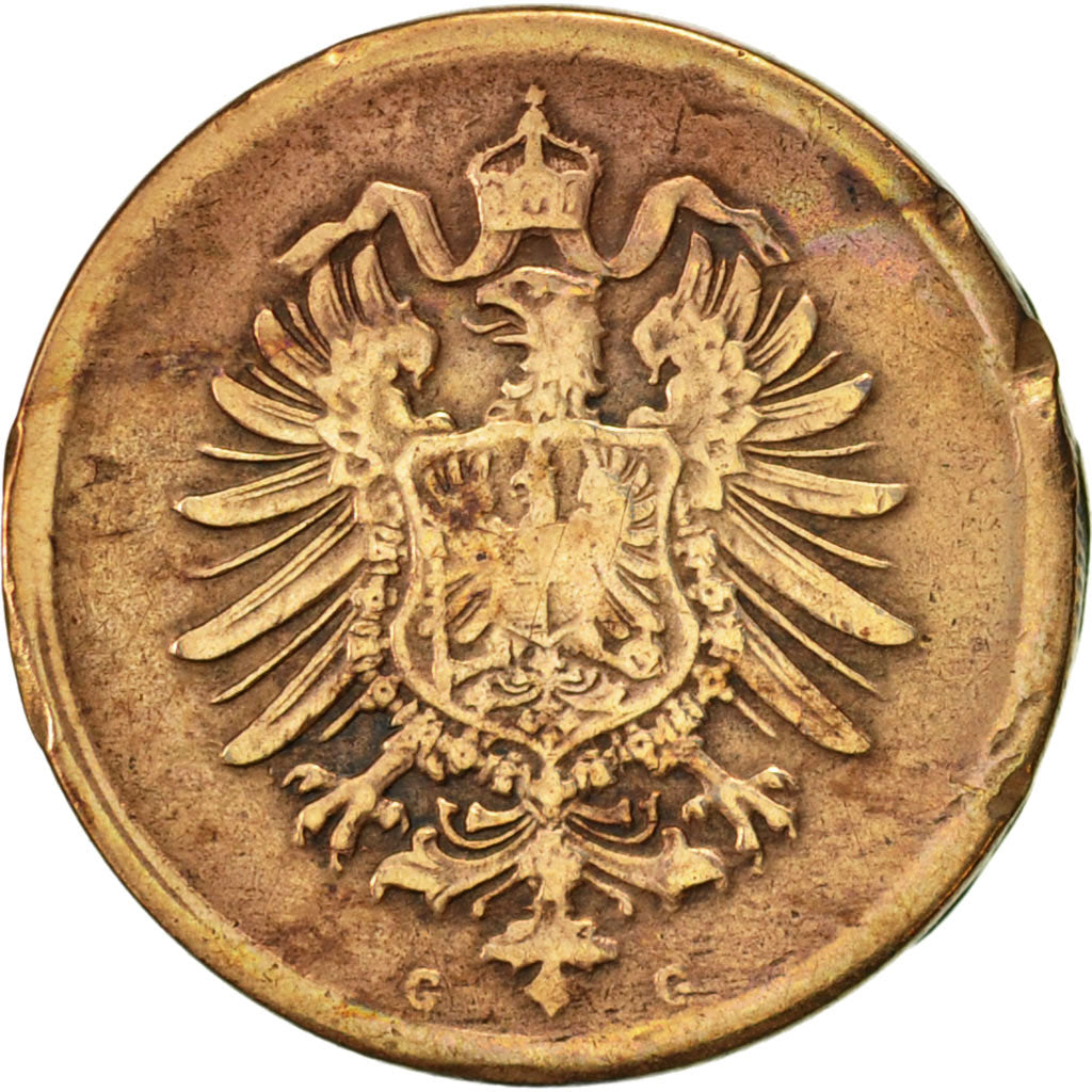 Moneta, GERMANIA - IMPERO, Wilhelm I, Pfennig, 1889, Karlsruhe, MB+, Rame, KM:1