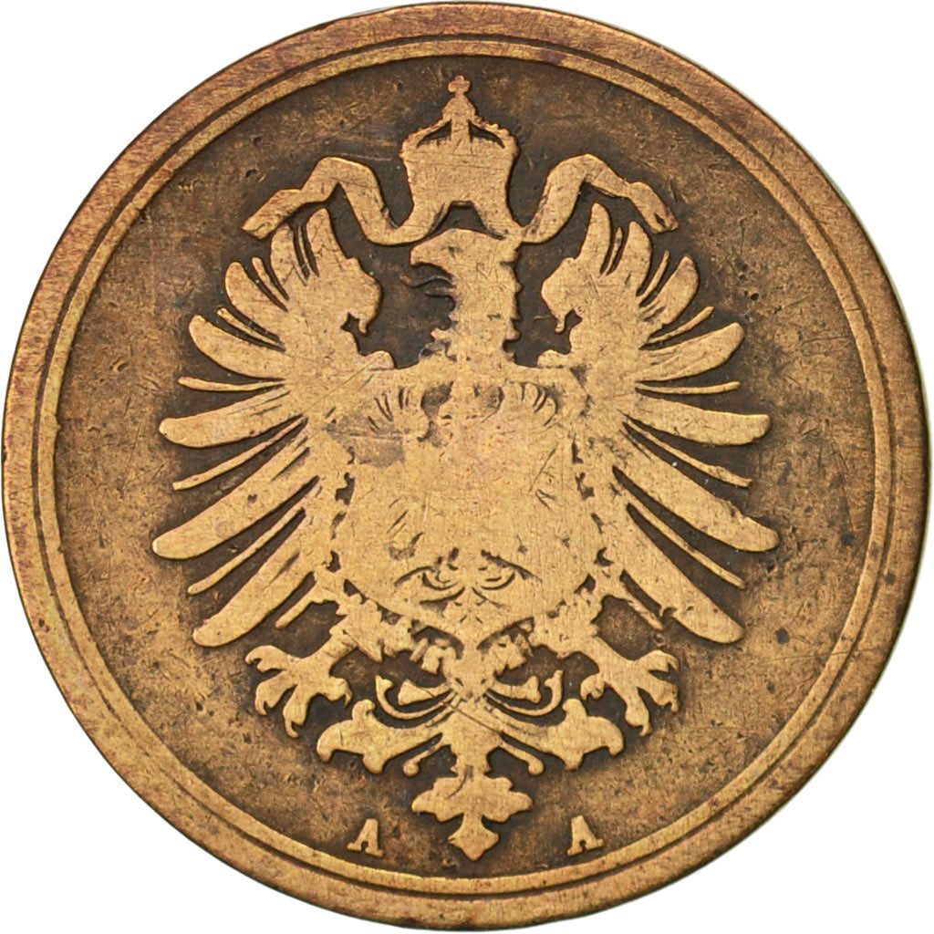 Coin, GERMANY - EMPIRE, Wilhelm I, Pfennig, 1888, Berlin, VF(20-25), Copper