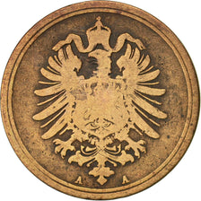 Coin, GERMANY - EMPIRE, Wilhelm I, Pfennig, 1888, Berlin, VF(20-25), Copper