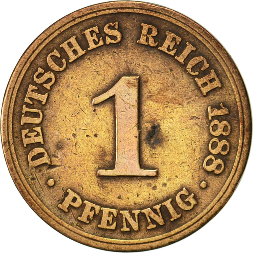Coin, GERMANY - EMPIRE, Wilhelm I, Pfennig, 1888, Berlin, VF(20-25), Copper