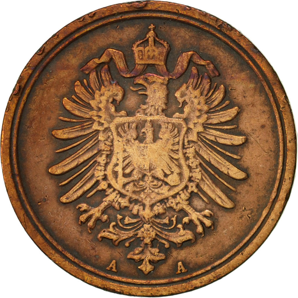 Moneta, GERMANIA - IMPERO, Wilhelm I, Pfennig, 1889, Berlin, BB, Rame, KM:1