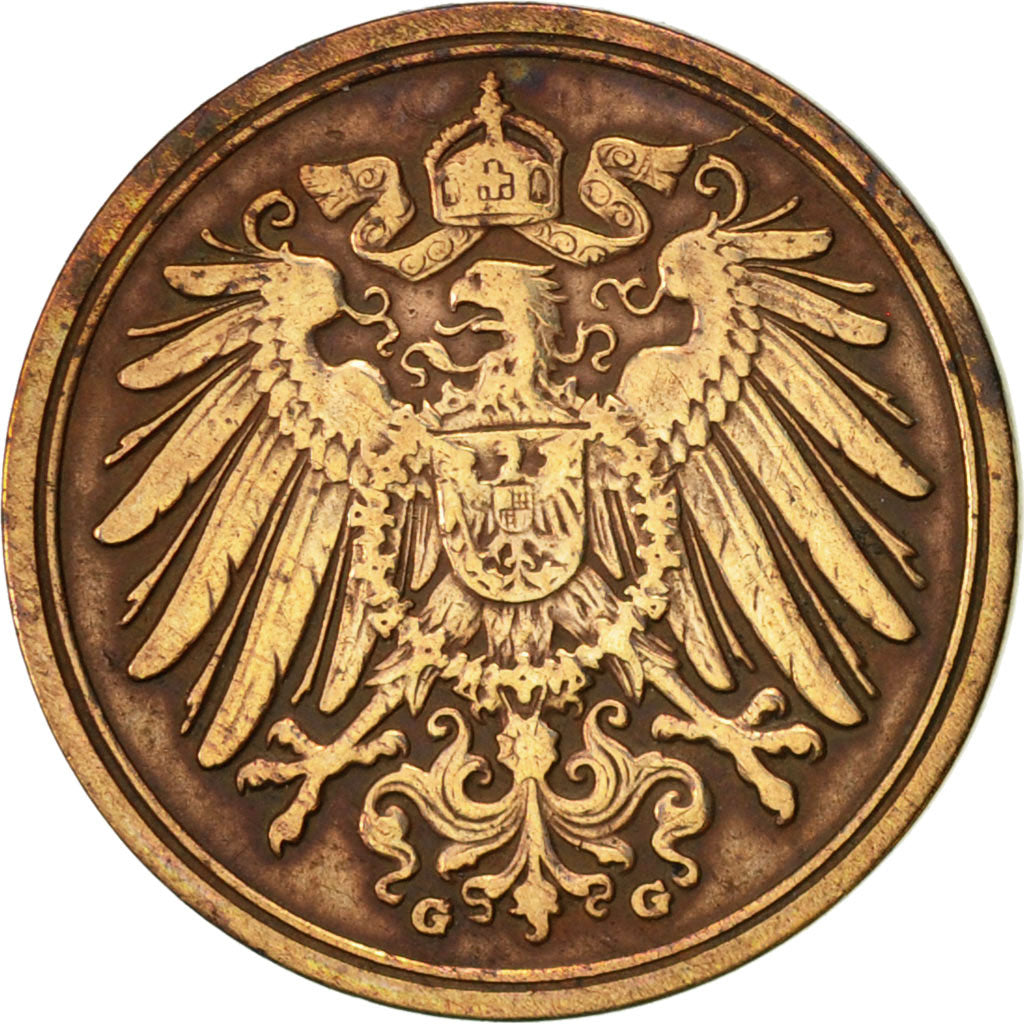 Coin, GERMANY - EMPIRE, Wilhelm II, Pfennig, 1901, Karlsruhe, EF(40-45), Copper