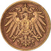 Coin, GERMANY - EMPIRE, Wilhelm II, Pfennig, 1908, Berlin, AU(50-53), Copper