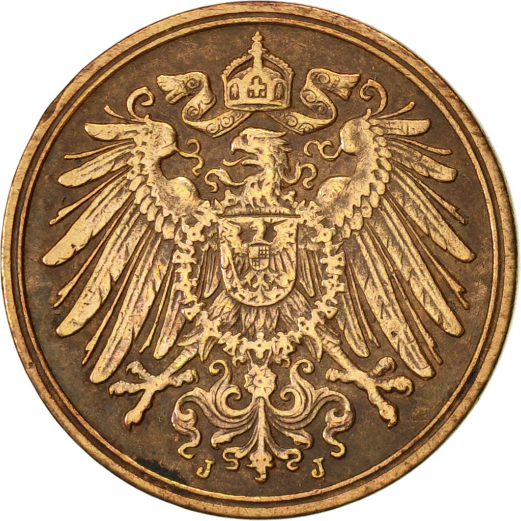 Moneta, NIEMCY - IMPERIUM, Wilhelm II, Pfennig, 1913, Hamburg, EF(40-45)