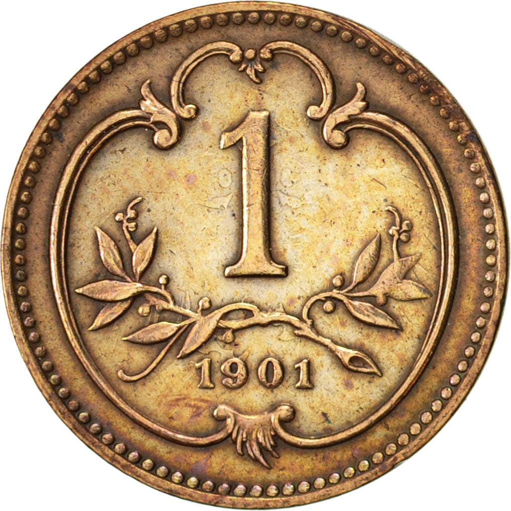 Moneta, Austria, Franz Joseph I, Heller, 1901, BB, Bronzo, KM:2800