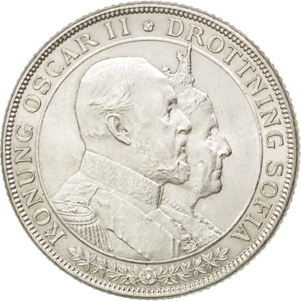 SWEDEN, 2 Kronor, 1907, KM #776, MS(63), Silver, 31, 14.96