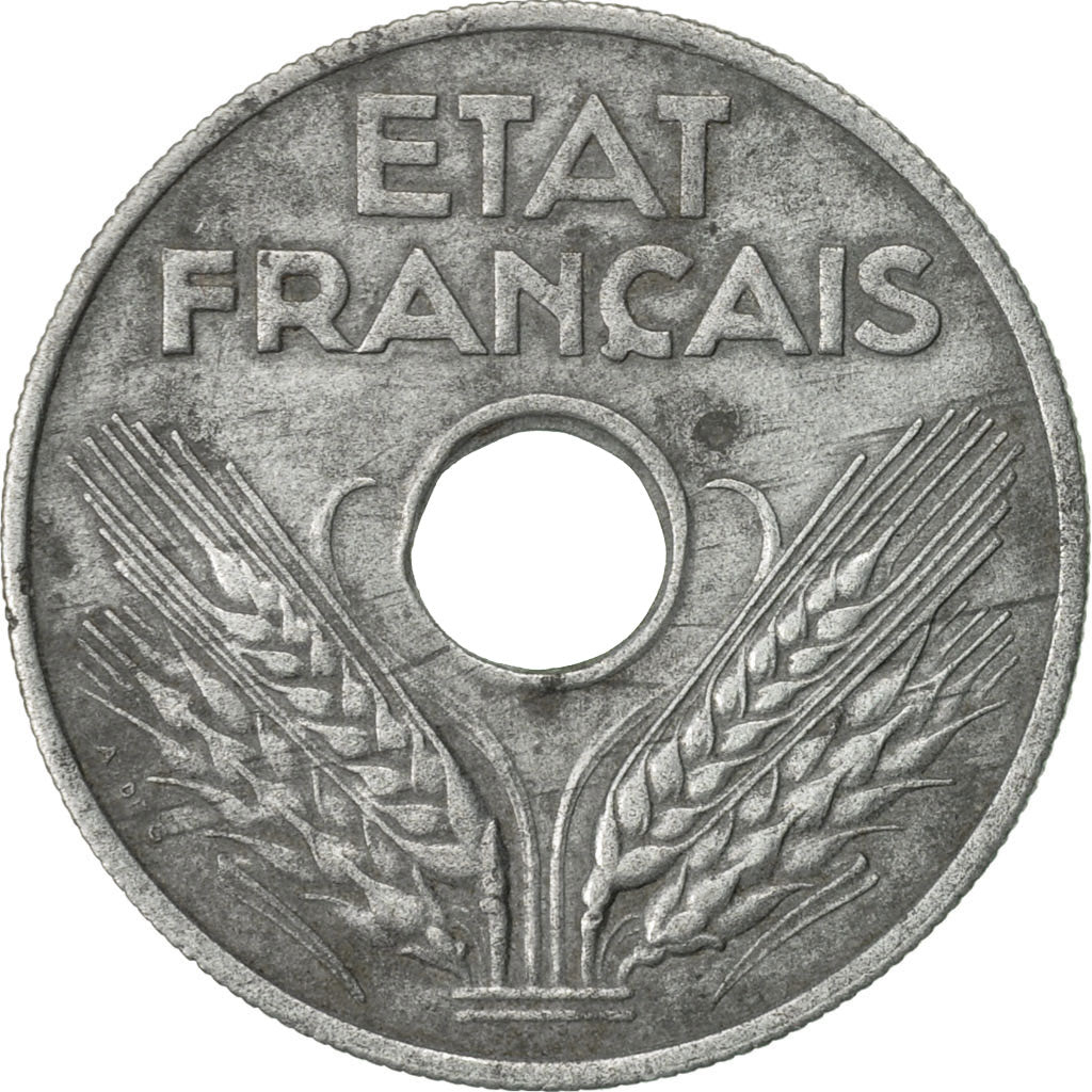 Coin, France, État français, 20 Centimes, 1943, Paris, EF(40-45), Zinc