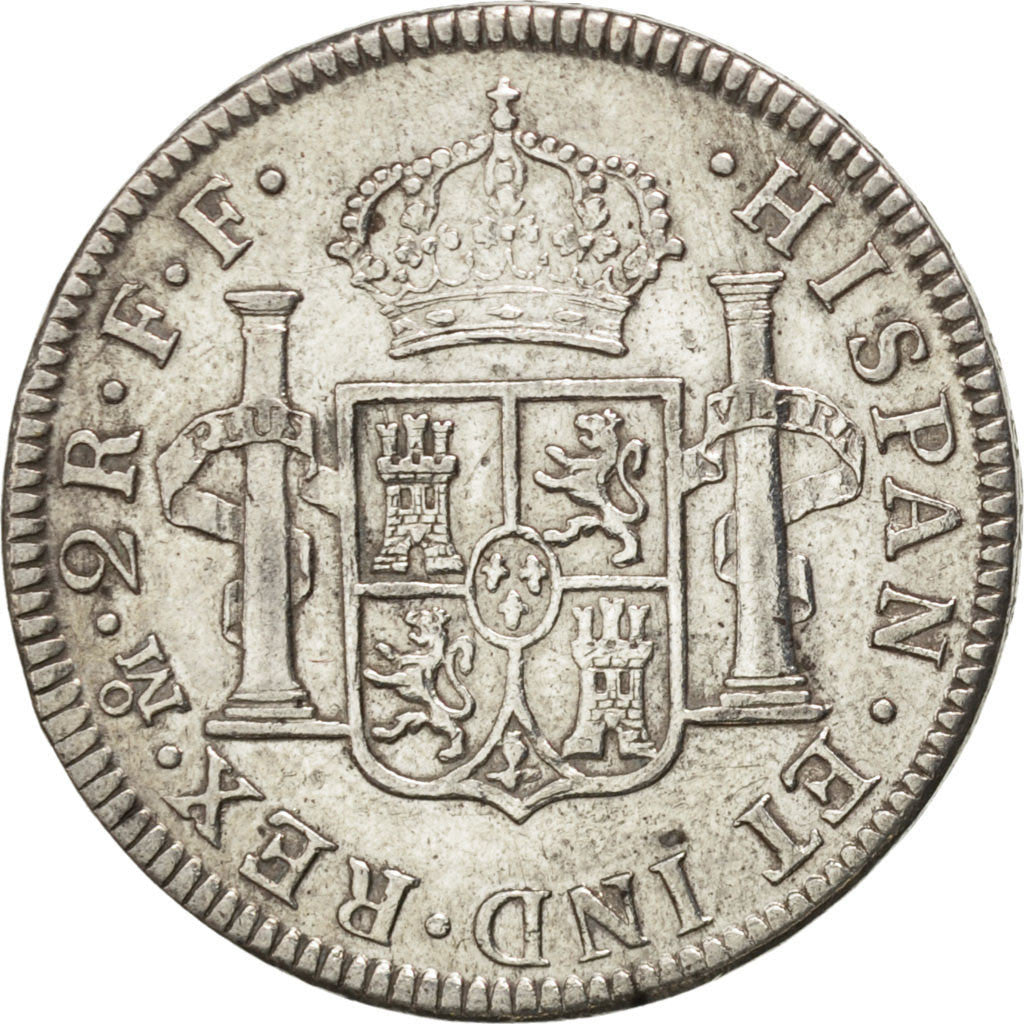 Coin, Mexico, Charles III, 2 Reales, 1781, Mexico City, AU(55-58), Silver