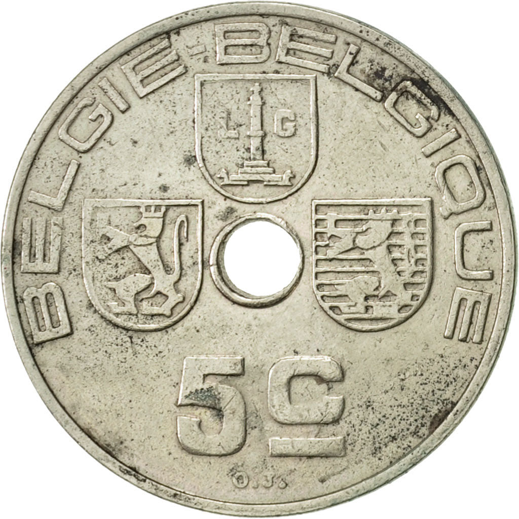 Belgium, 5 Centimes, 1939, EF(40-45), Nickel-brass, KM:111
