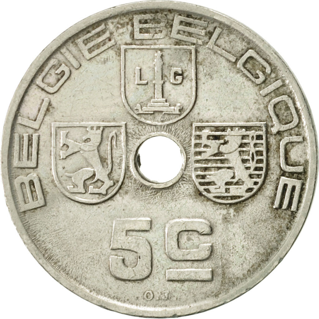Bélgica, 5 Centimes, 1940, MBC, Níquel - latón, KM:111