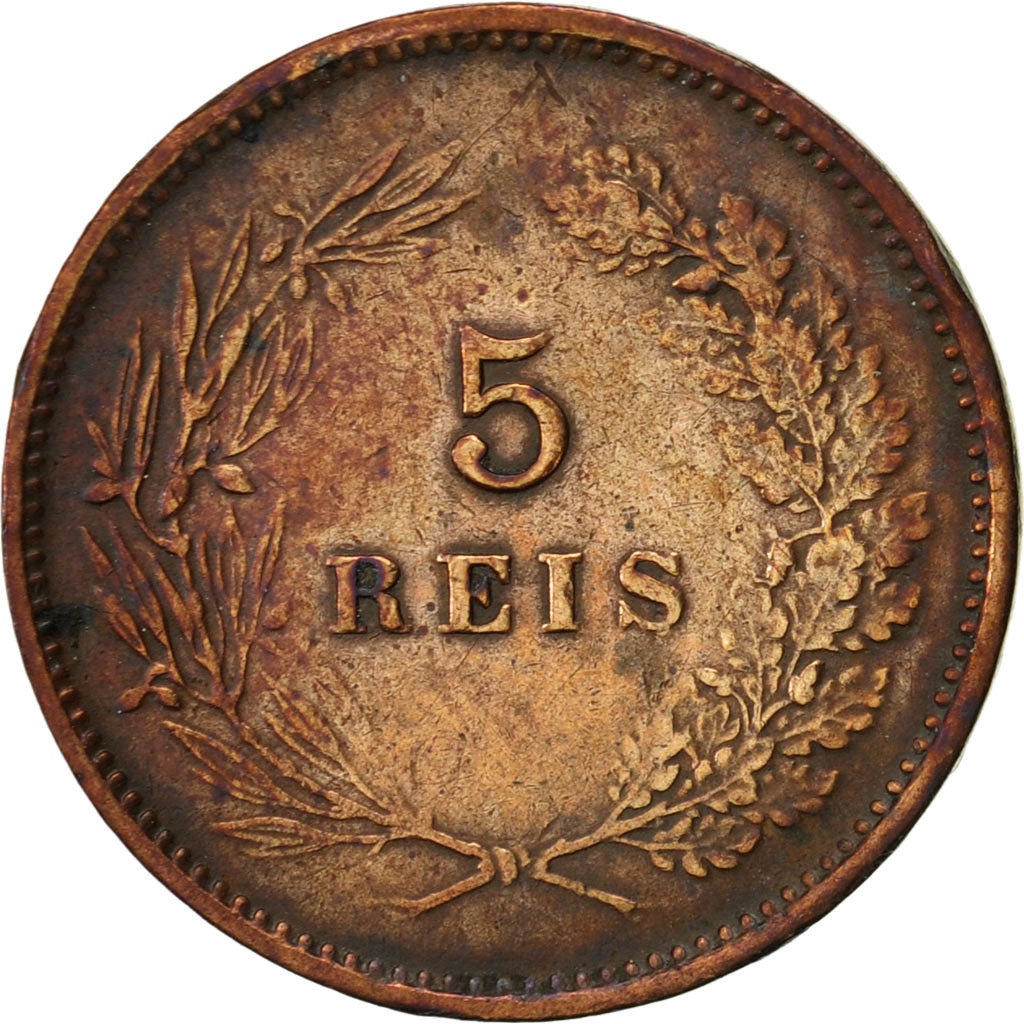 Moneda, Portugal, Carlos I, 5 Reis, 1906, BC+, Bronce, KM:530