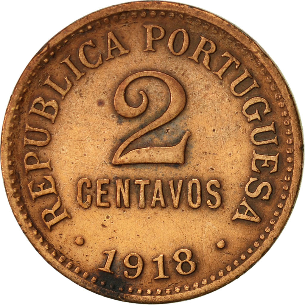 Coin, Portugal, 2 Centavos, 1918, EF(40-45), Bronze, KM:568