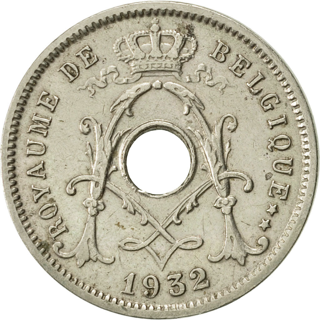 Belgium, 5 Centimes, 1932, AU(55-58), Nickel-brass, KM:93