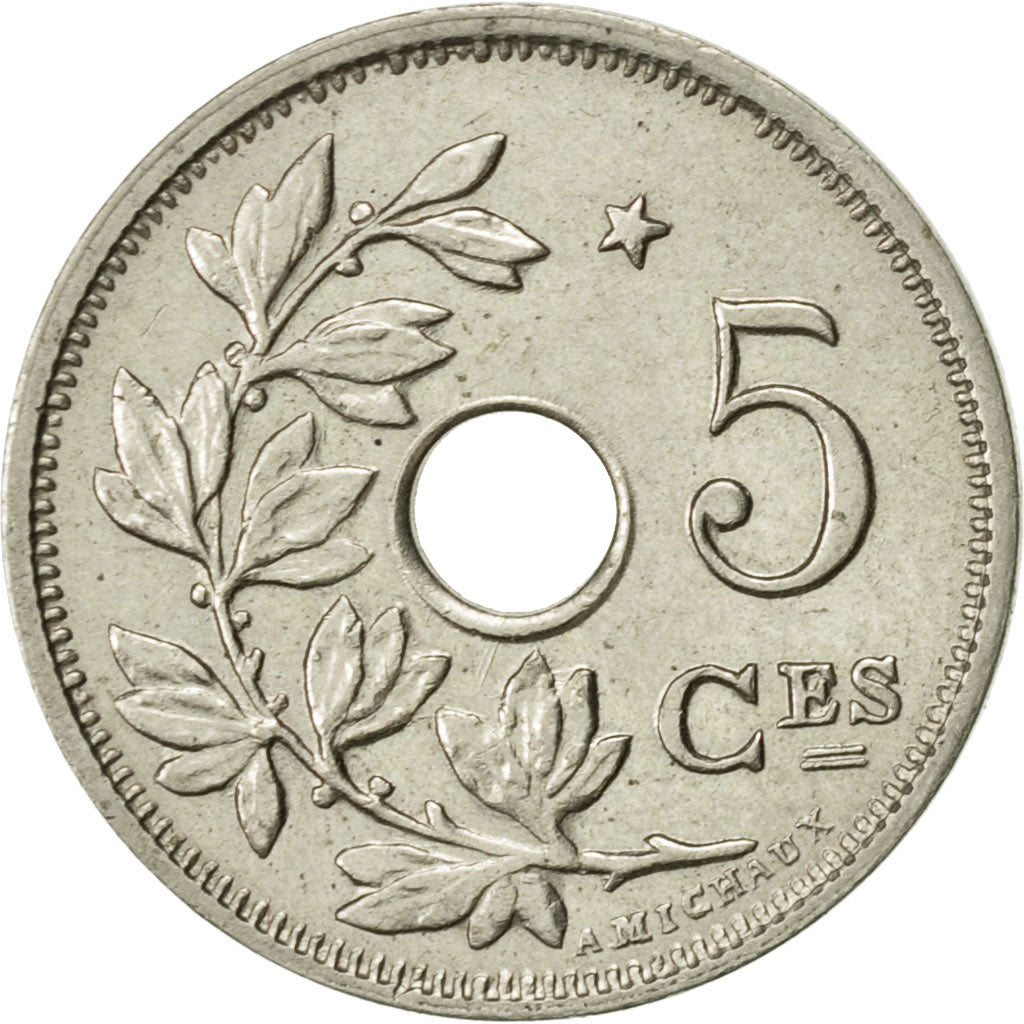 Belgium, 5 Centimes, 1932, AU(55-58), Nickel-brass, KM:93