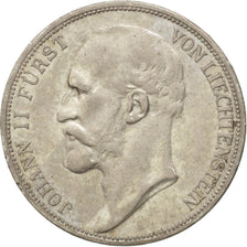 LIECHTENSTEIN, 2 Kronen, 1912, KM #3, AU(55-58), Silver, 27, 9.93