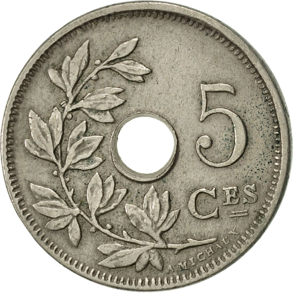 Coin, Belgium, 5 Centimes, 1922, AU(50-53), Copper-nickel, KM:66