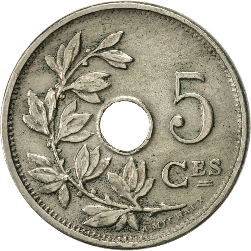 Coin, Belgium, 5 Centimes, 1920, EF(40-45), Copper-nickel, KM:66