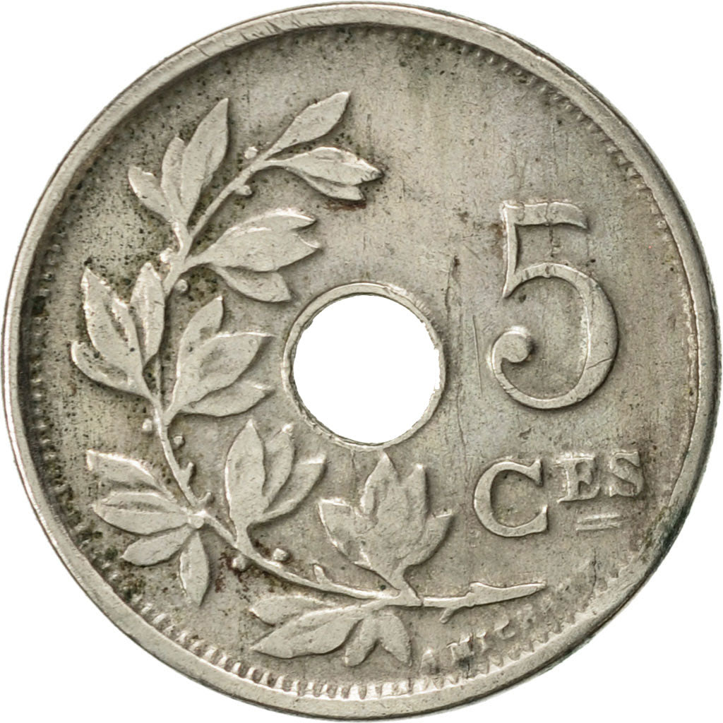 Belgium, 5 Centimes, 1913, AU(50-53), Copper-nickel, KM:66
