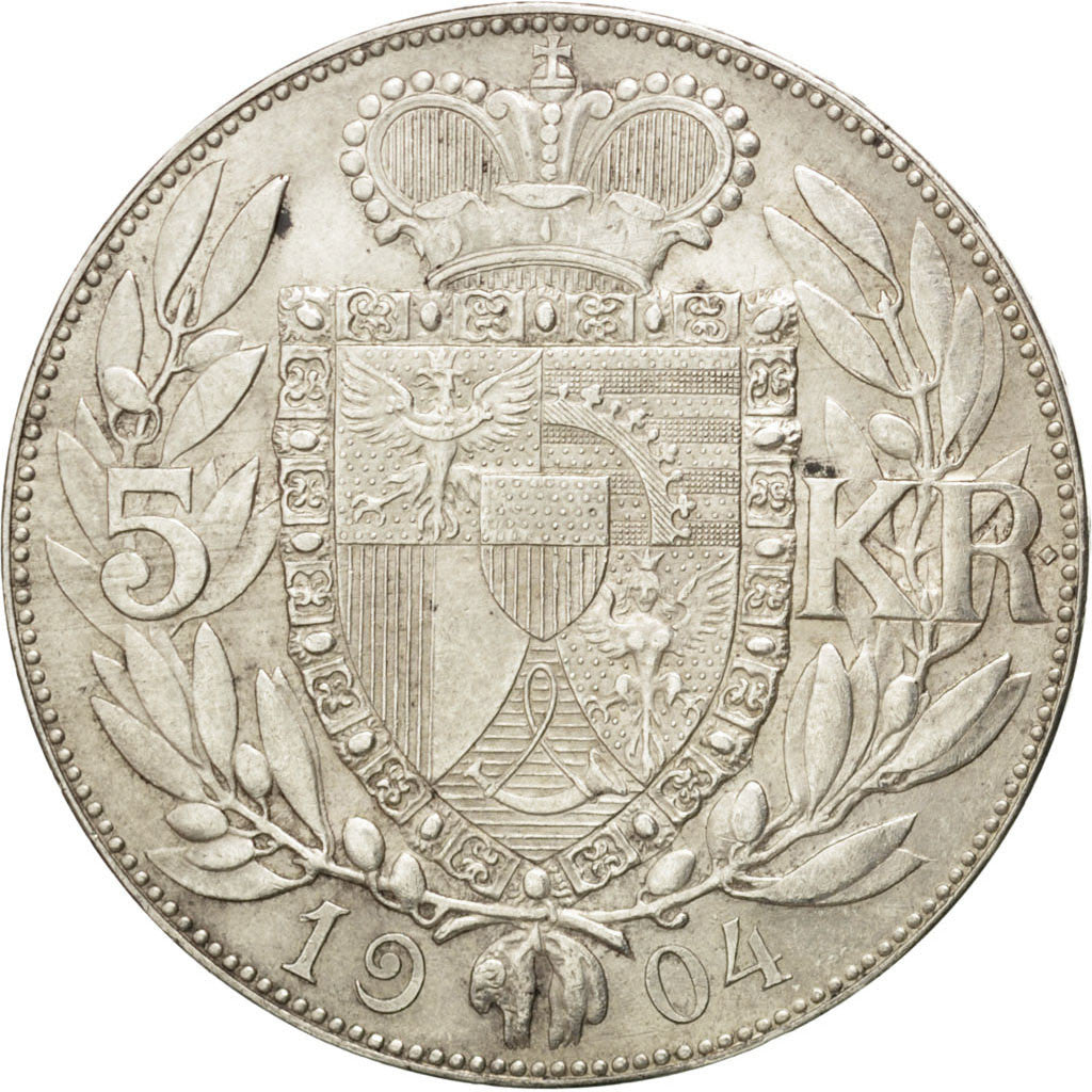 Münze, Liechtenstein, Prince John II, 5 Kronen, 1904, VZ+, Silber, KM:4