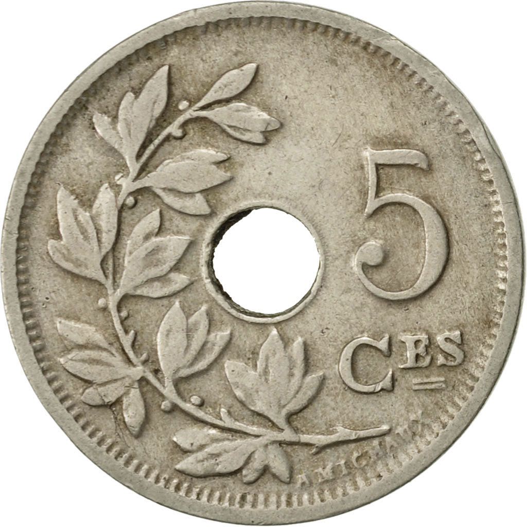 Belgium, 5 Centimes, 1914, EF(40-45), Copper-nickel, KM:66