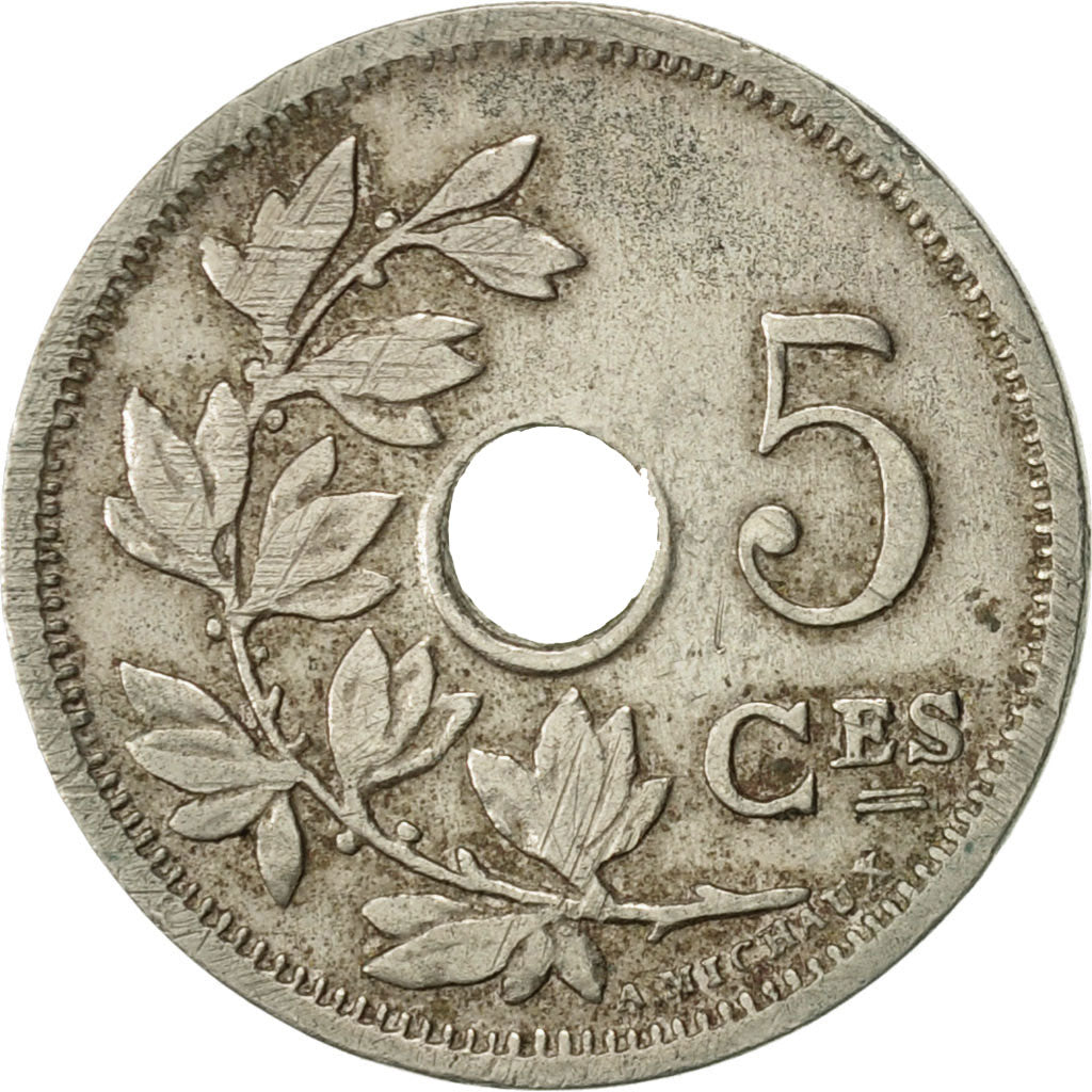 Bélgica, 5 Centimes, 1902, MBC, Cobre - níquel, KM:46