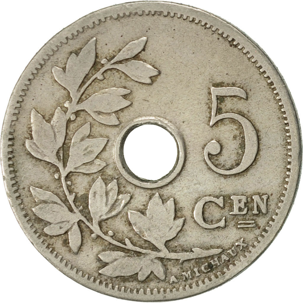 Coin, Belgium, 5 Centimes, 1902, EF(40-45), Copper-nickel, KM:47