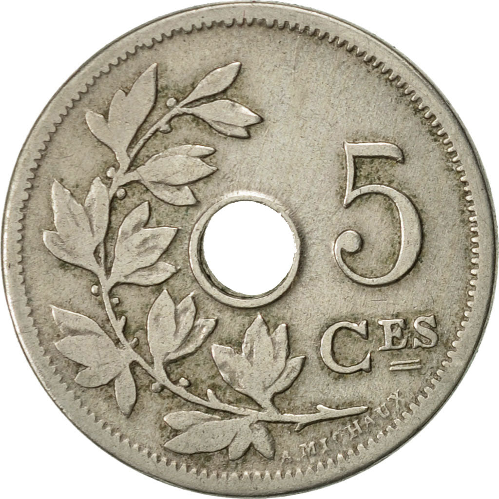 Coin, Belgium, 5 Centimes, 1904, EF(40-45), Copper-nickel, KM:54
