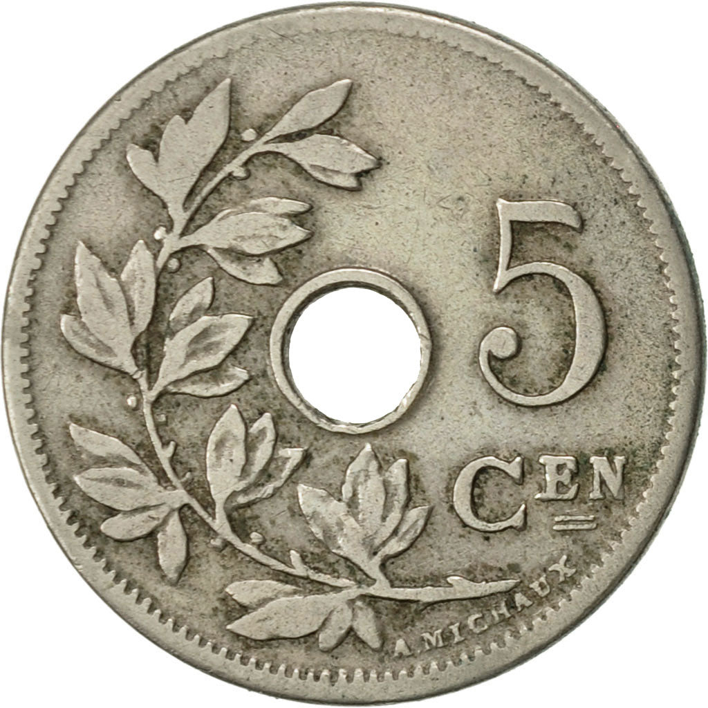 Coin, Belgium, 5 Centimes, 1905, EF(40-45), Copper-nickel, KM:55
