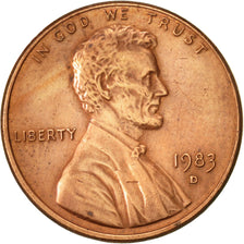 Monnaie, États-Unis, Lincoln Cent, Cent, 1983, U.S. Mint, Denver, TTB+, Copper