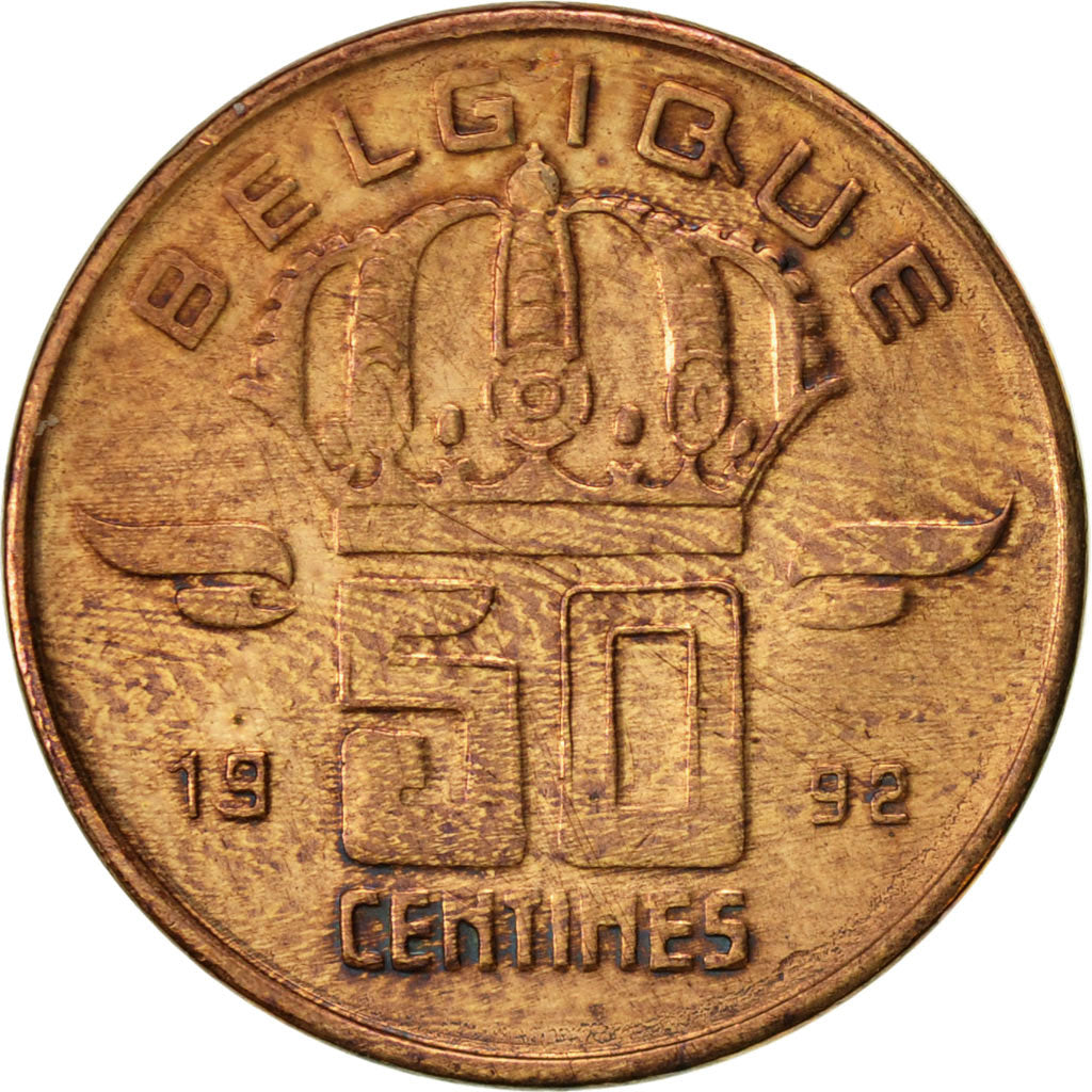 Coin, Belgium, Baudouin I, 50 Centimes, 1992, EF(40-45), Bronze, KM:148.1