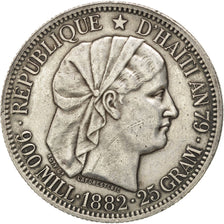 HAITI, Gourde, 1882, KM #46, EF(40-45), Silver, 25.01