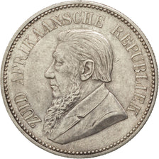 SOUTH AFRICA, 2-1/2 Shillings, 1897, KM #7, AU(55-58), Silver, 14.10