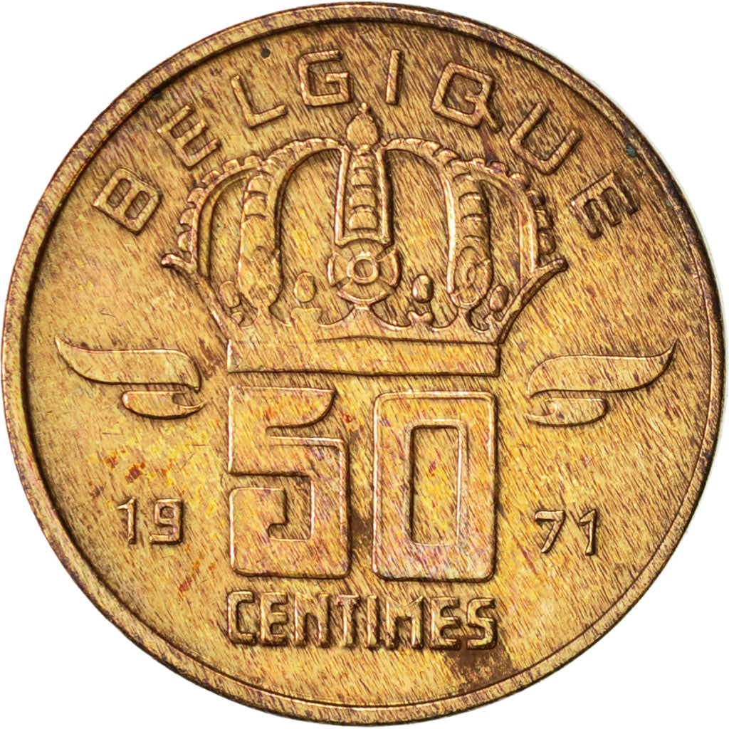 Coin, Belgium, Baudouin I, 50 Centimes, 1971, EF(40-45), Bronze, KM:148.1