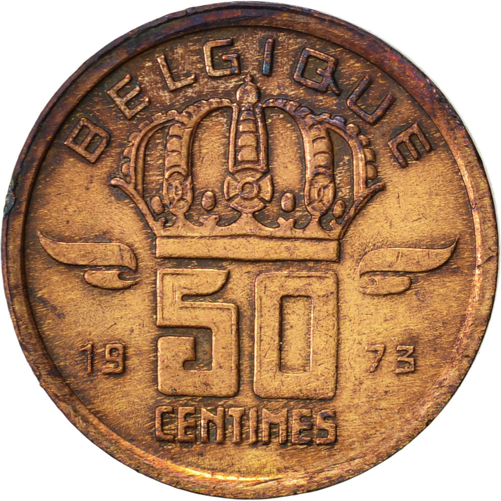 Coin, Belgium, Baudouin I, 50 Centimes, 1973, EF(40-45), Bronze, KM:148.1