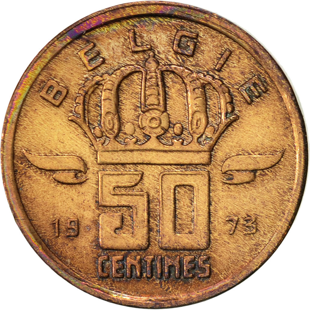 Coin, Belgium, Baudouin I, 50 Centimes, 1973, EF(40-45), Bronze, KM:149.1