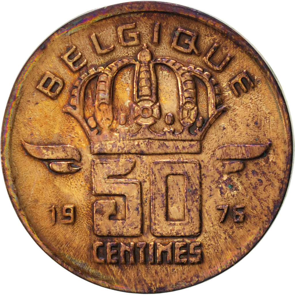 Coin, Belgium, Baudouin I, 50 Centimes, 1976, EF(40-45), Bronze, KM:148.1