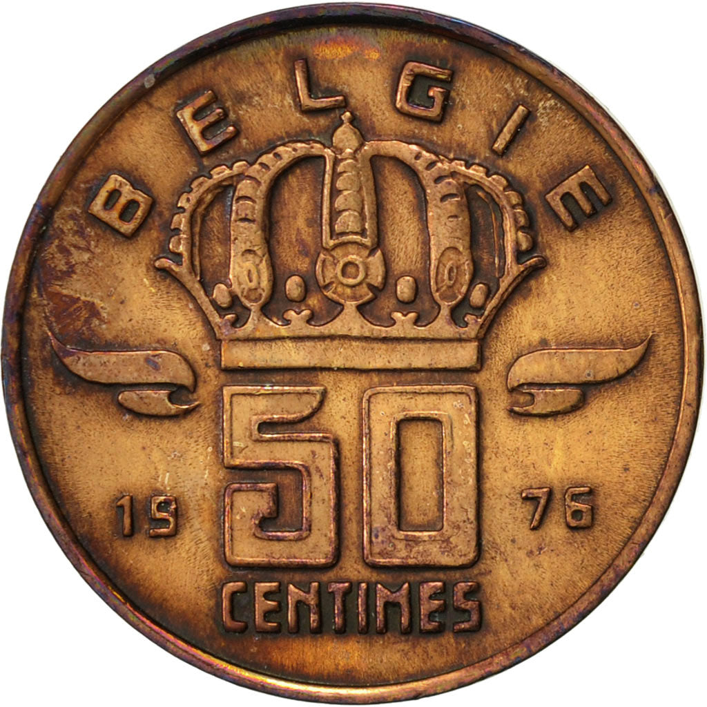 Coin, Belgium, Baudouin I, 50 Centimes, 1976, EF(40-45), Bronze, KM:149.1