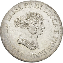 Münze, Italien Staaten, LUCCA, Felix and Elisa, 5 Franchi, 1805, VZ, Silber