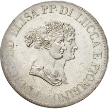 Moneta, STATI ITALIANI, LUCCA, Felix and Elisa, 5 Franchi, 1805, SPL-, Argento