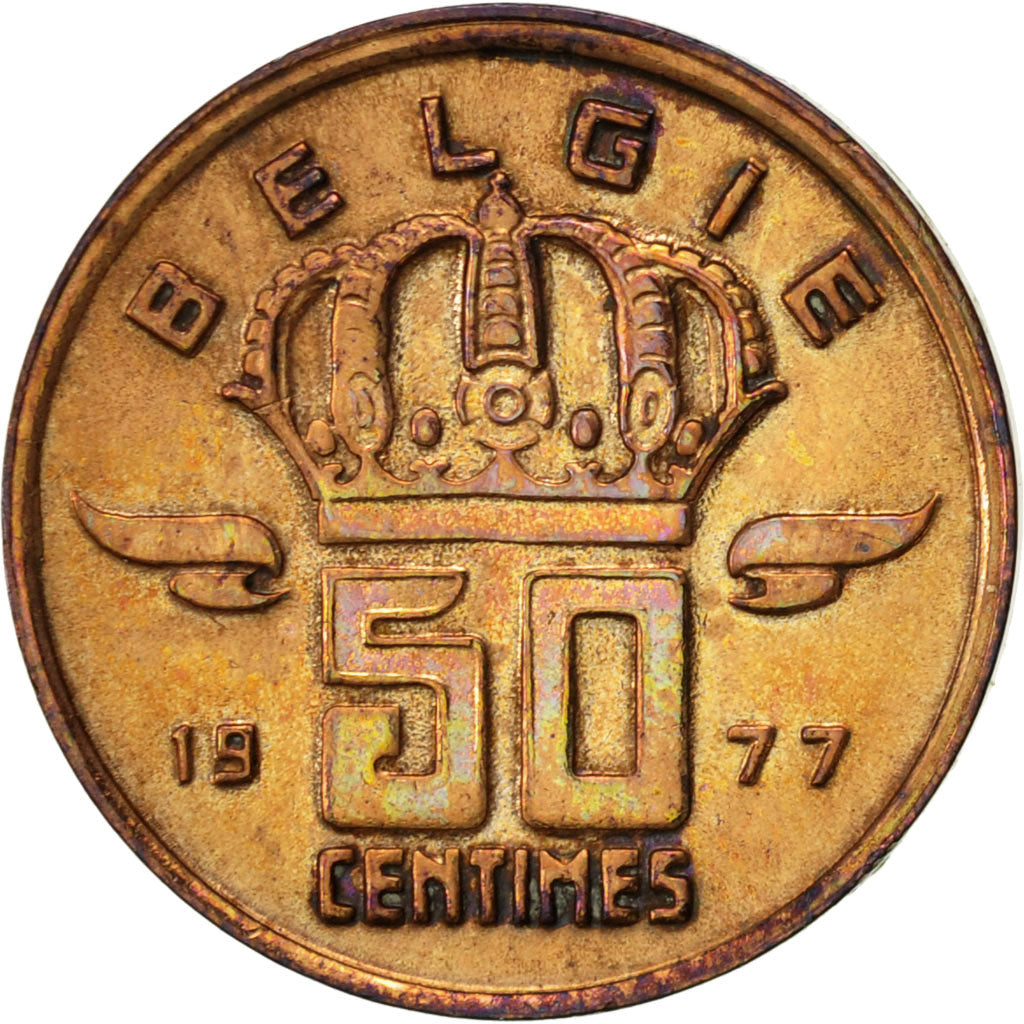 Coin, Belgium, Baudouin I, 50 Centimes, 1977, EF(40-45), Bronze, KM:149.1
