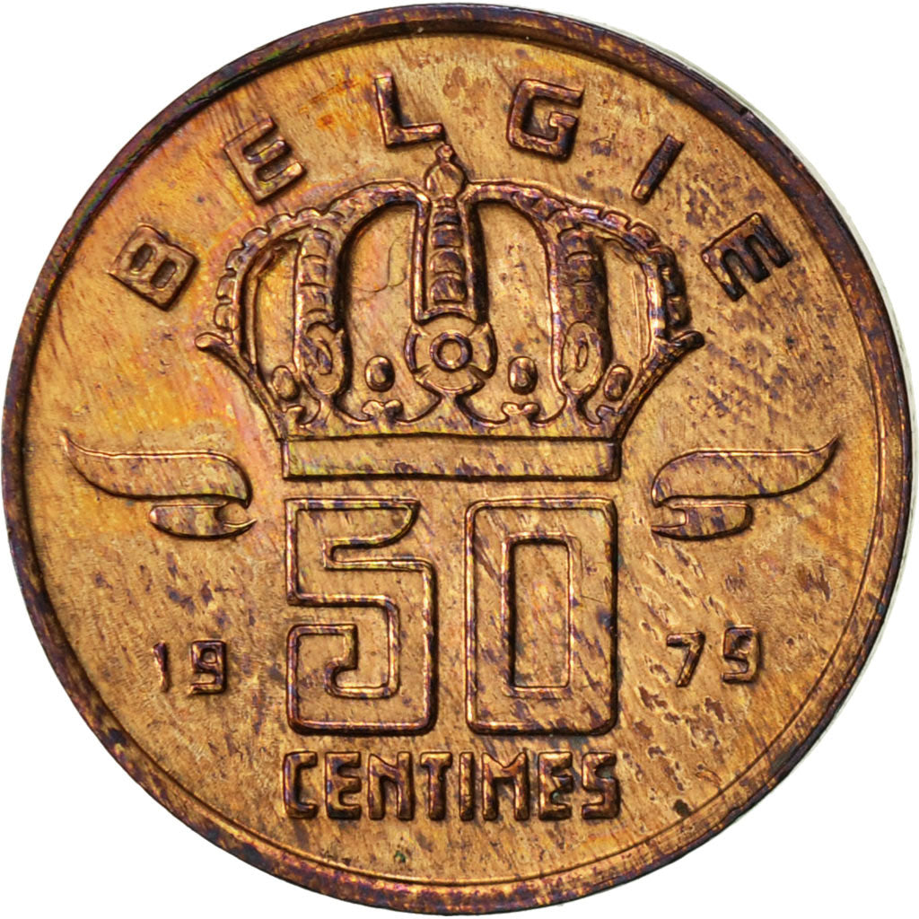 Coin, Belgium, Baudouin I, 50 Centimes, 1979, EF(40-45), Bronze, KM:149.1
