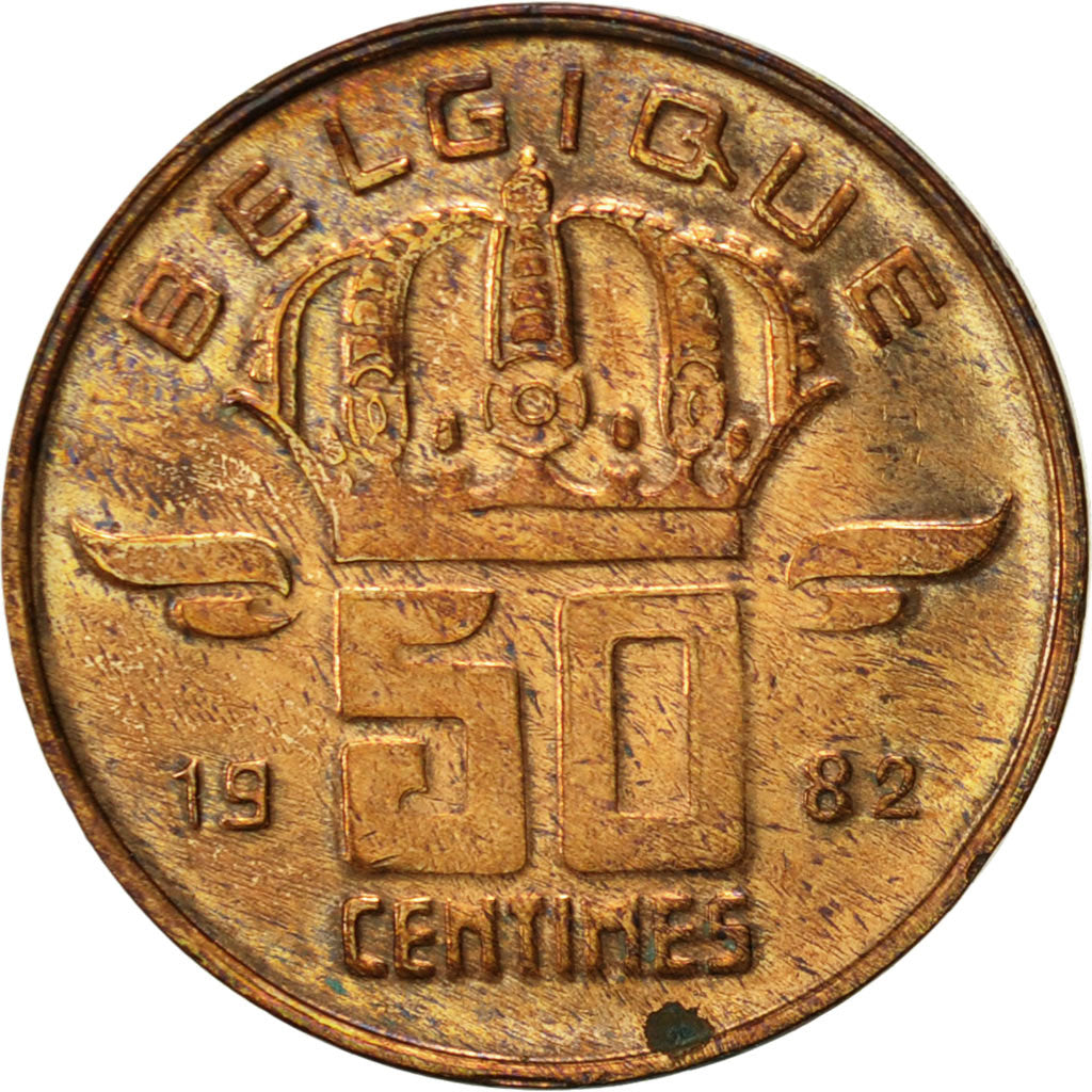 Coin, Belgium, Baudouin I, 50 Centimes, 1982, EF(40-45), Bronze, KM:148.1