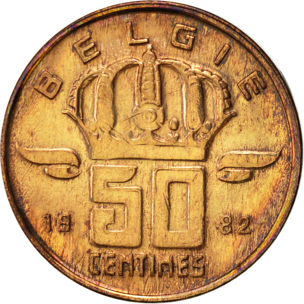 Coin, Belgium, Baudouin I, 50 Centimes, 1982, EF(40-45), Bronze, KM:149.1